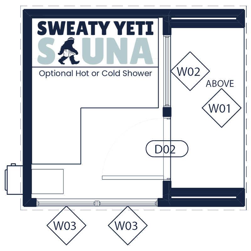 Sweaty Yeti 4–6 Person Traditional Outdoor Sauna Cabin | Cedar Interior