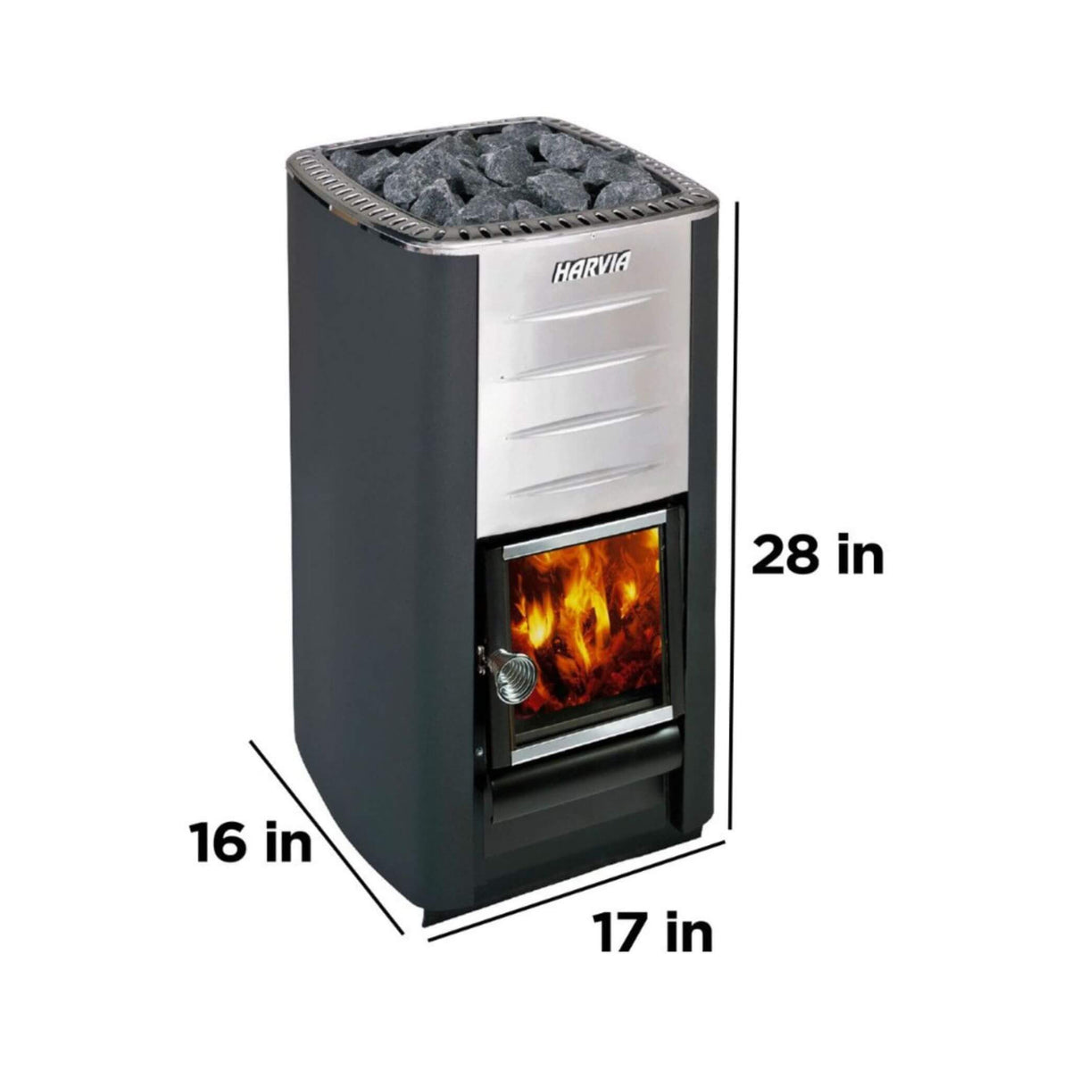 Harvia M3 16.5 kW Wood-Burning Sauna Stove with Stones – WKM3