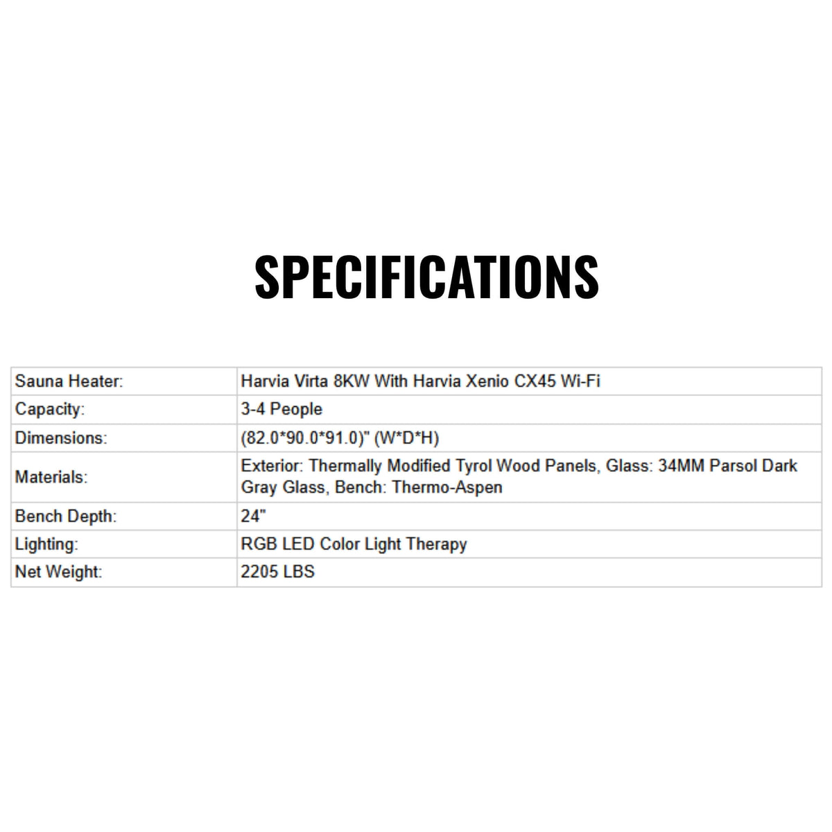 ThermaSol Spectra 4-Person Outdoor Sauna Cabin – Made to Order