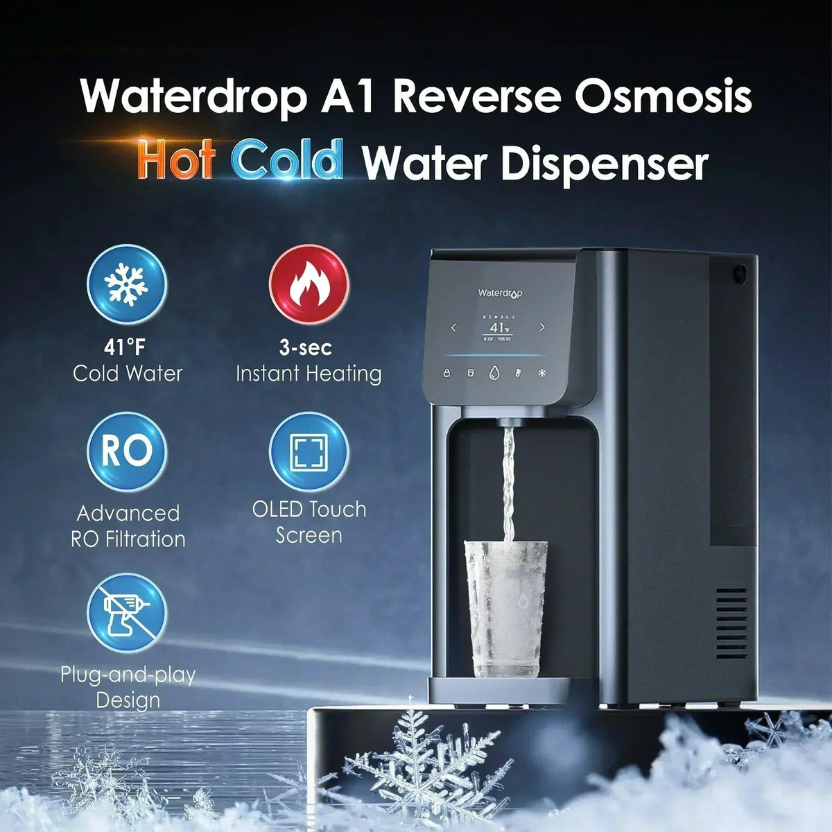 Waterdrop A1 Hot & Cold Countertop RO Water Dispenser