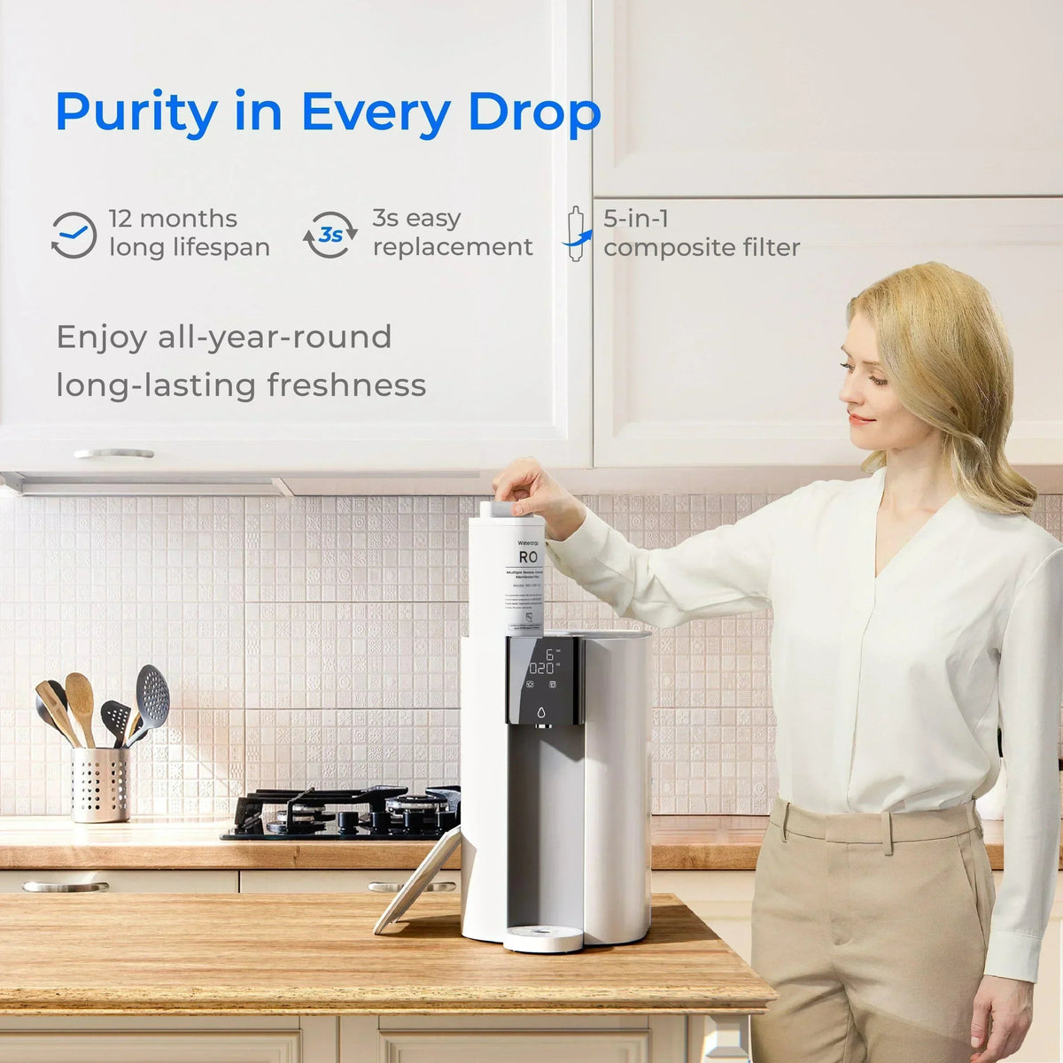 Waterdrop C1H Instant Hot Countertop RO System