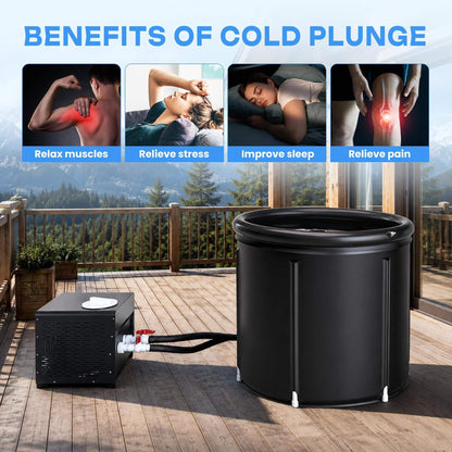 Foldable Cold Plunge Tub with 1/3 HP Smart Chiller (SAK16452)