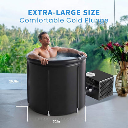 Foldable Cold Plunge Tub with 1/3 HP Smart Chiller (SAK16452)