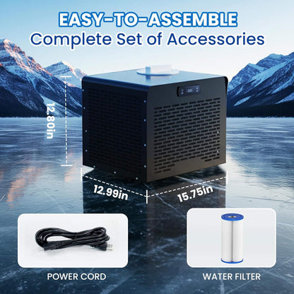 Foldable Cold Plunge Tub with 1/3 HP Smart Chiller (SAK16452)
