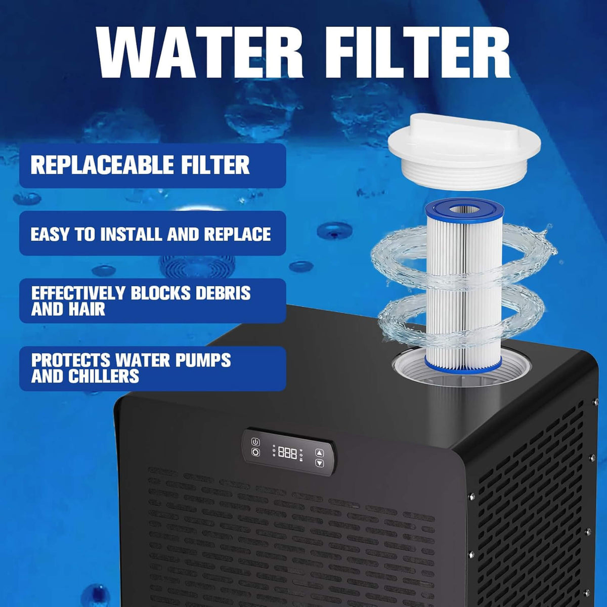 Foldable Cold Plunge Tub with 1/3 HP Smart Chiller (SAK16452)