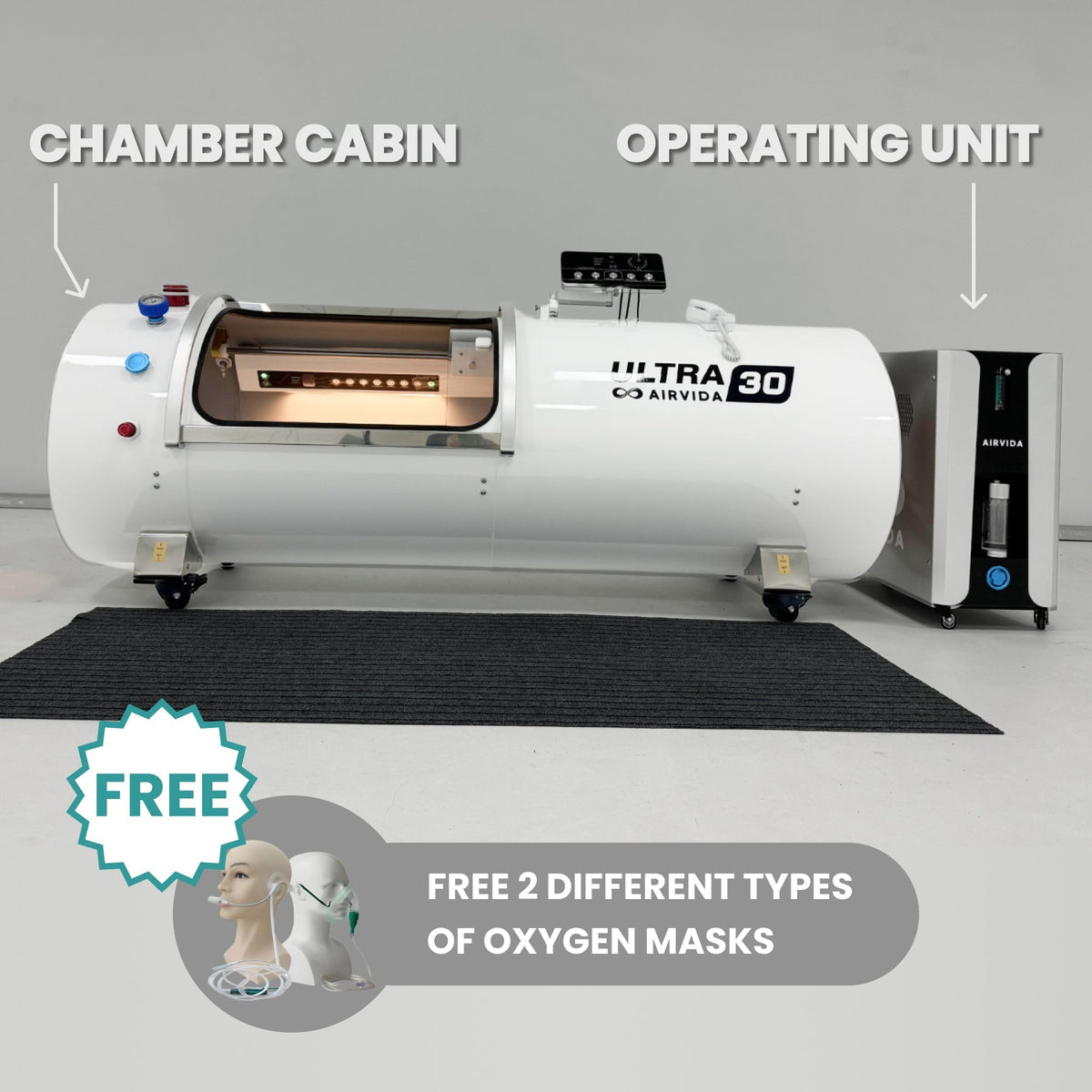 Airvida Ultra Hard-Shell Hyperbaric Chamber | 1.3–2.0 ATA