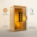 Far Infrared Wood Sauna Box ,Traditional Sauna Room Indoor Home Spa Low-Emf Dry Saunas Single Person Spa Canada Hemlock,