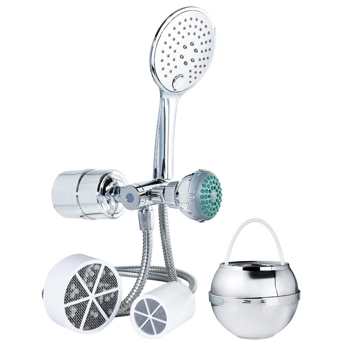 Crystal Quest Shower Filter & Bath Ball Filter Bundle