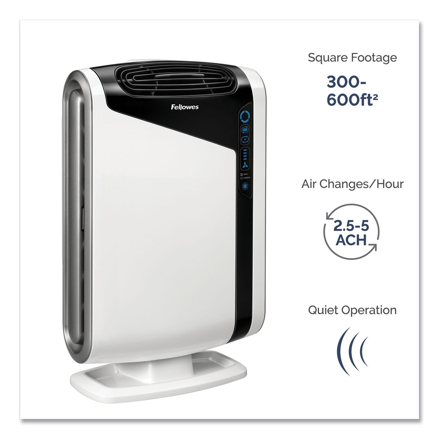 Fellowes AeraMax DX95 | 600 sq ft | True HEPA Air Purifier | 4-Stage Filtration