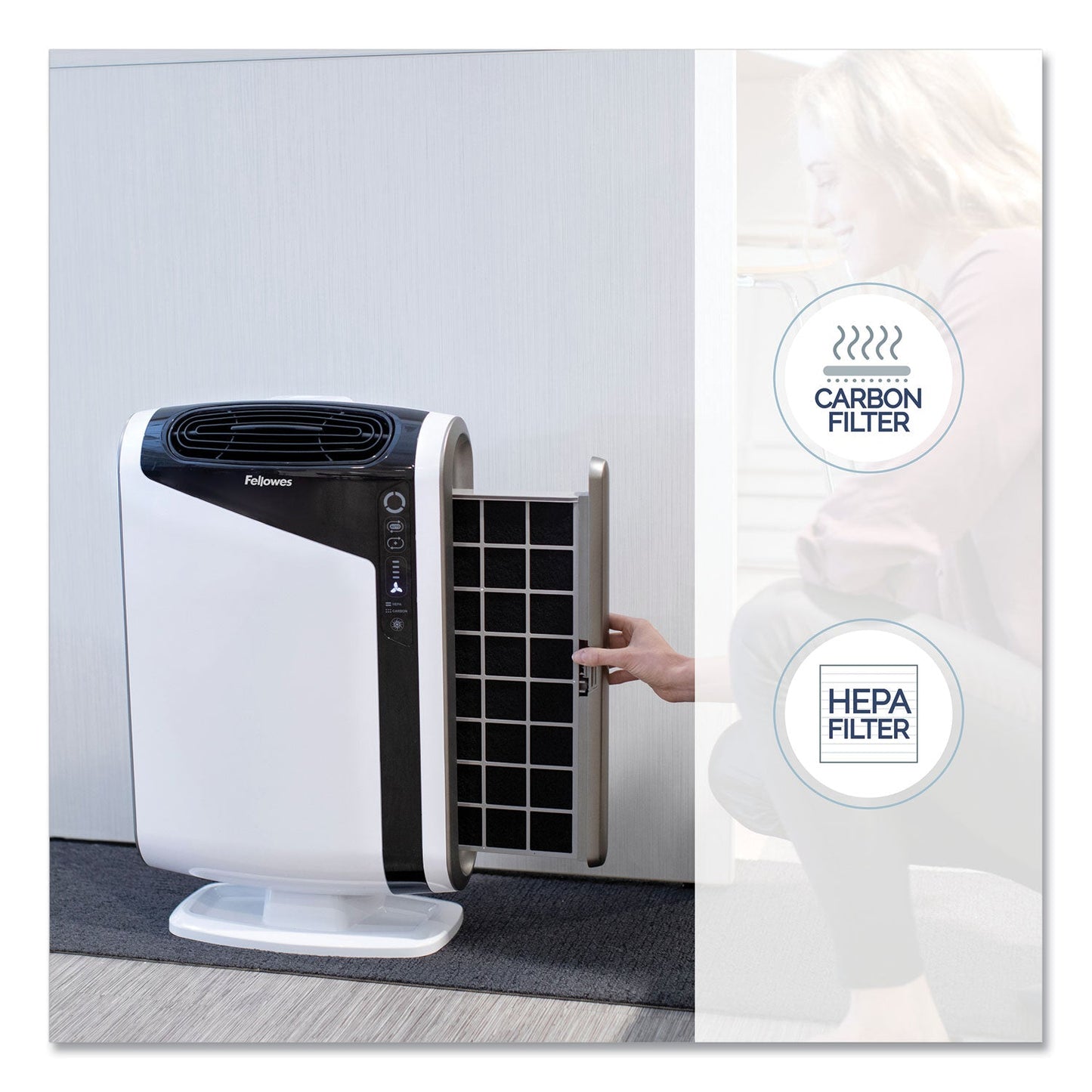 Fellowes AeraMax DX95 | 600 sq ft | True HEPA Air Purifier | 4-Stage Filtration