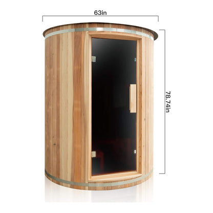 Barcelona 78-Inch 4-Person Cedar Vertical Barrel Sauna with 6 kW Heater
