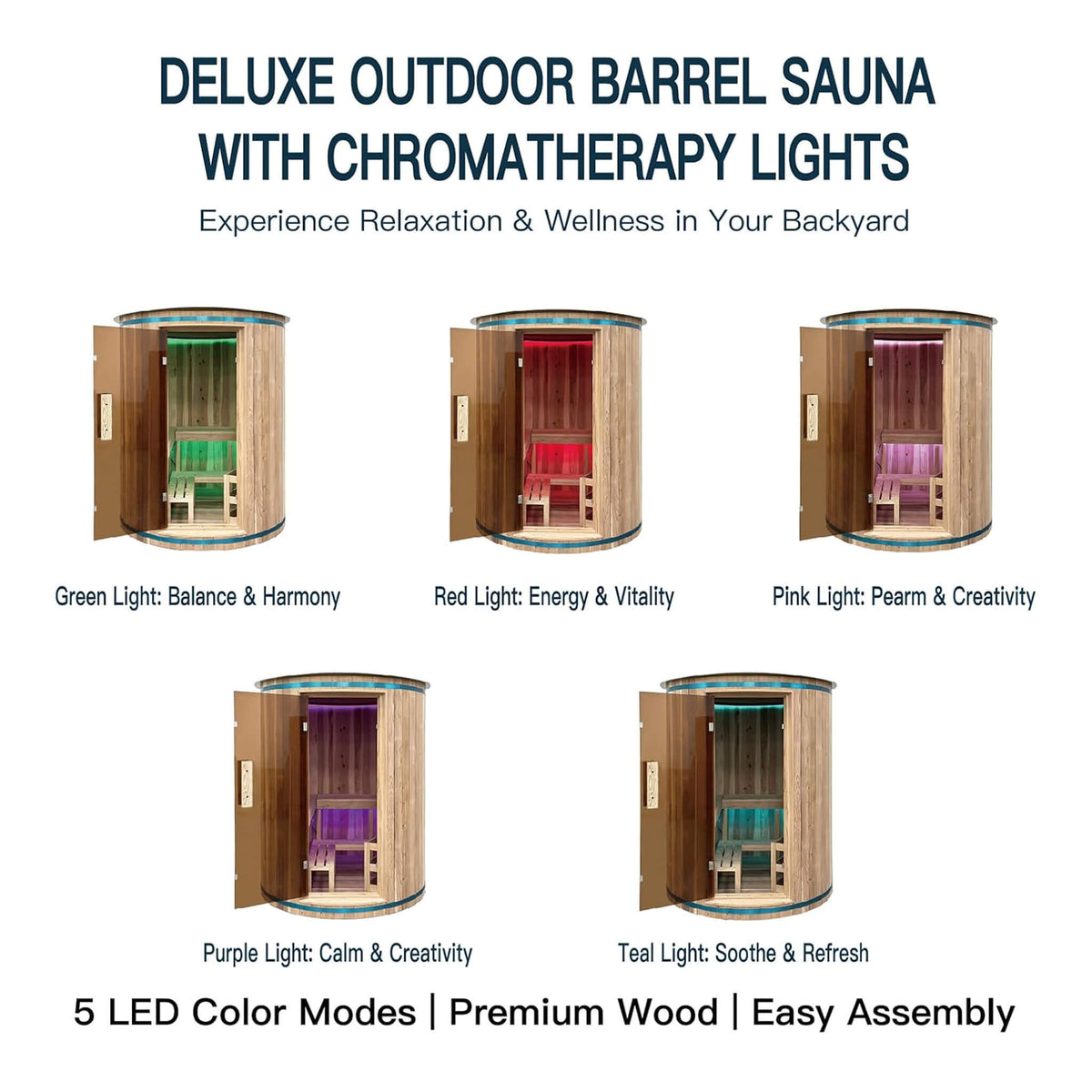 Barcelona 78-Inch 4-Person Cedar Vertical Barrel Sauna with 6 kW Heater