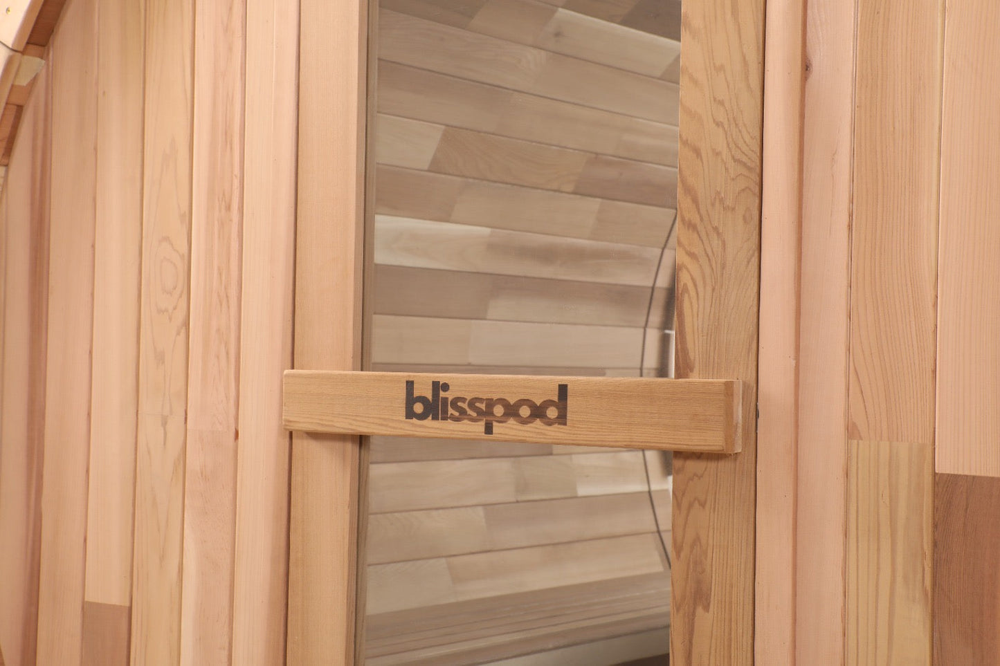 Blisspod Prague | Canadian Red Cedar | Outdoor Barrel Sauna | Full Glass Back