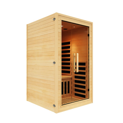 NiceBeam 1–2 Person Infrared Sauna with Red Light & Wood Options
