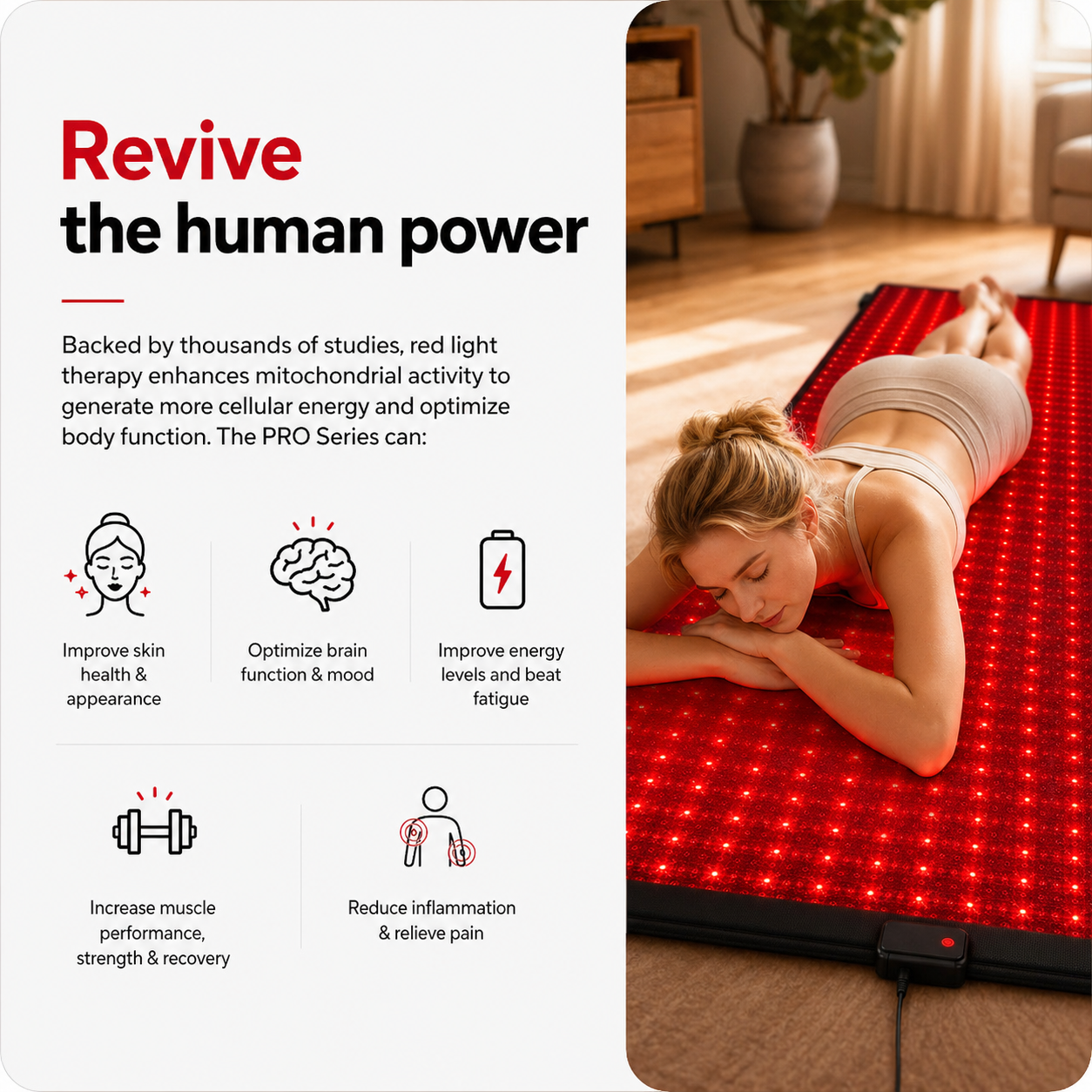 FullGlow™ 180 Full Body Red Light & Near Infrared Mat