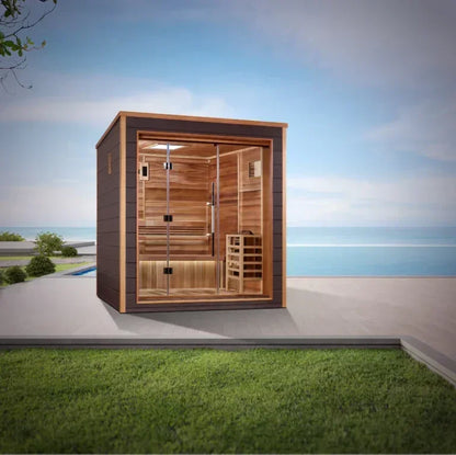 Golden Designs Drammen 3-Person Outdoor-Indoor Traditional Sauna | GDI-8203-01
