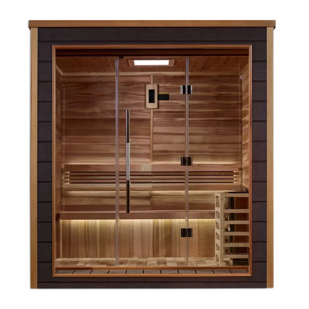 Golden Designs Drammen 3-Person Outdoor-Indoor Traditional Sauna | GDI-8203-01
