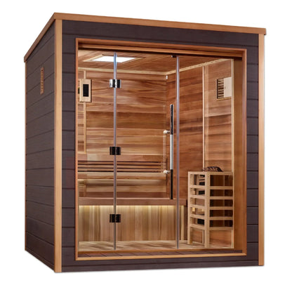 Golden Designs Drammen 3-Person Outdoor-Indoor Traditional Sauna | GDI-8203-01