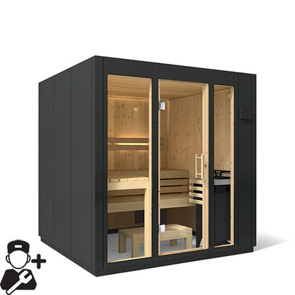 Kohler C1 Indoor Traditional Sauna Kit in Graphite Grey