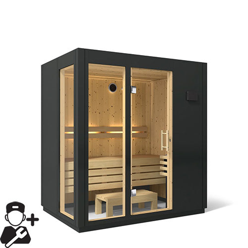 Kohler C1 Indoor Traditional Sauna Kit in Graphite Grey