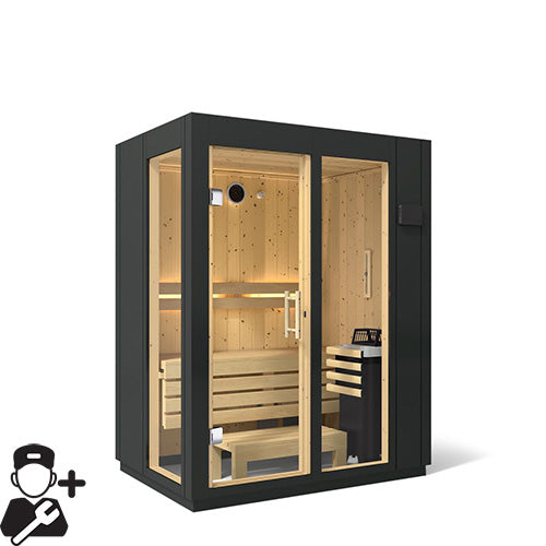 Kohler C1 Indoor Traditional Sauna Kit in Graphite Grey