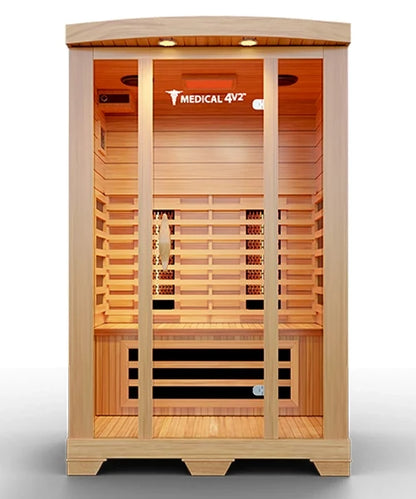 Medical Sauna 4 | 2-Person Full Spectrum Infrared Sauna | Hemlock | 1700W
