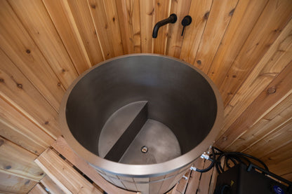 Sweaty Yeti Sauna Plus — 6–8 Person Outdoor Sauna & Barrel Cold Plunge Cabin