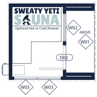 Sweaty Yeti 4–6 Person Traditional Outdoor Sauna Cabin | Cedar Interior