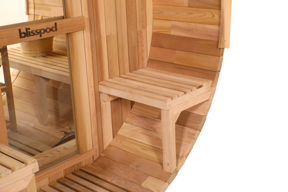 Blisspod Prague | Canadian Red Cedar | Outdoor Barrel Sauna | Full Glass Back