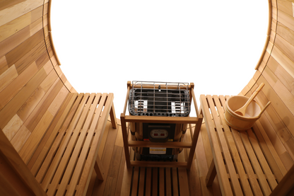 Blisspod Prague | Canadian Red Cedar | Outdoor Barrel Sauna | Full Glass Back