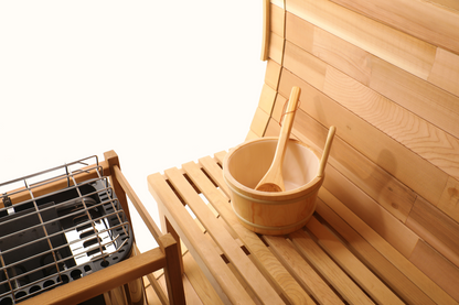 Blisspod Prague | Canadian Red Cedar | Outdoor Barrel Sauna | Full Glass Back