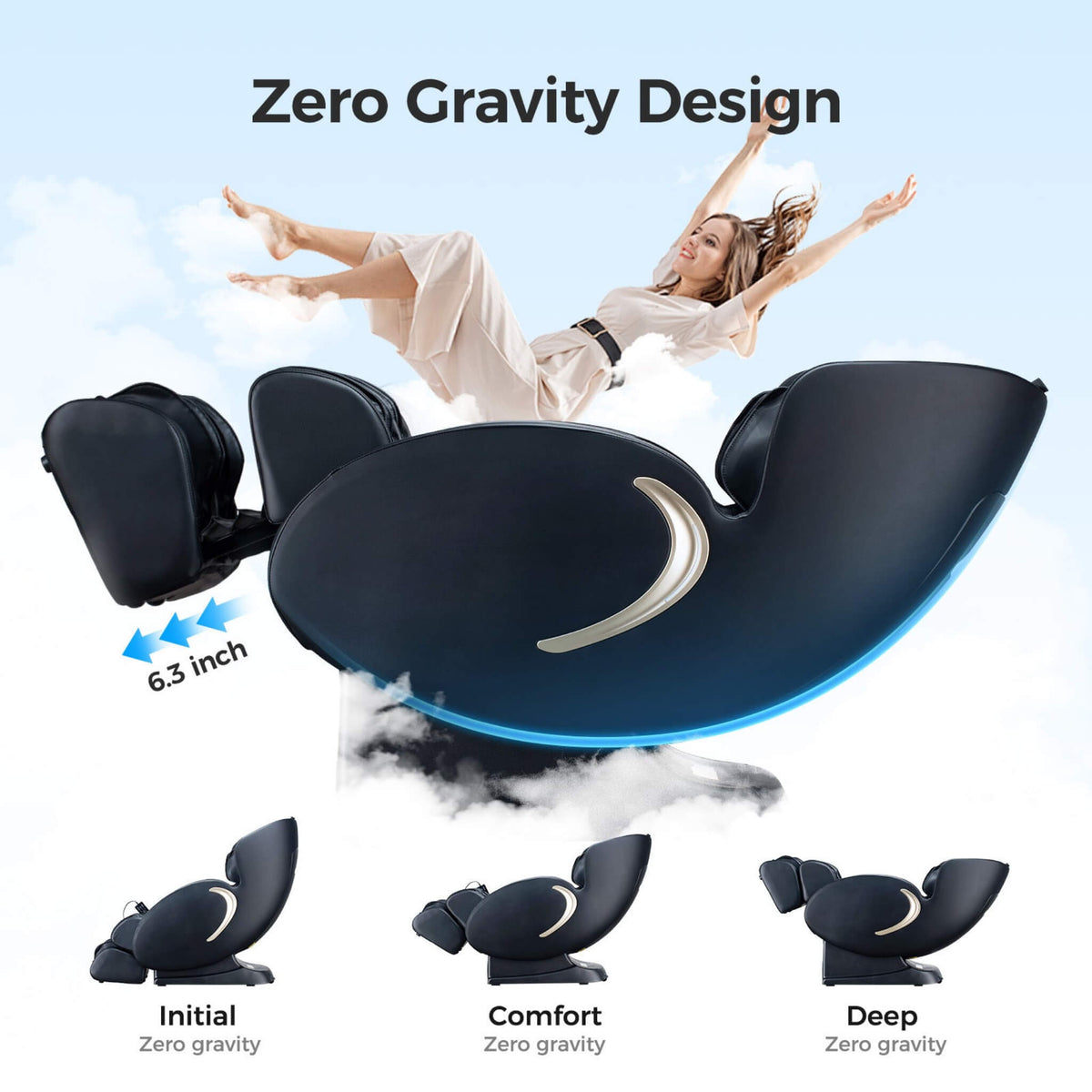 Bosscare 3D Zero-Gravity Shiatsu Massage Chair with App Control