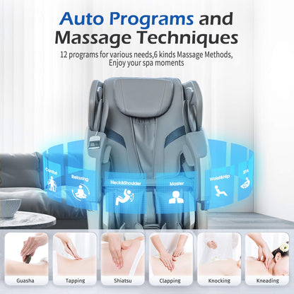 Bosscare Full-Body Zero-Gravity Massage Chair | Gray | App Control