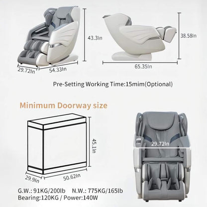 Bosscare Full-Body Zero-Gravity Massage Chair | Gray | App Control
