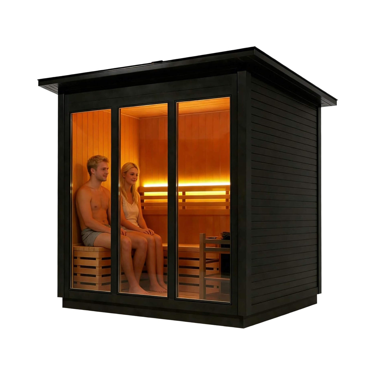 Custom 4-Person Spruce Outdoor Sauna – Made to Order