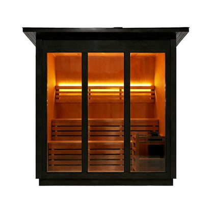 Custom 8-Person Canadian Red Cedar Outdoor Sauna – Made to Order