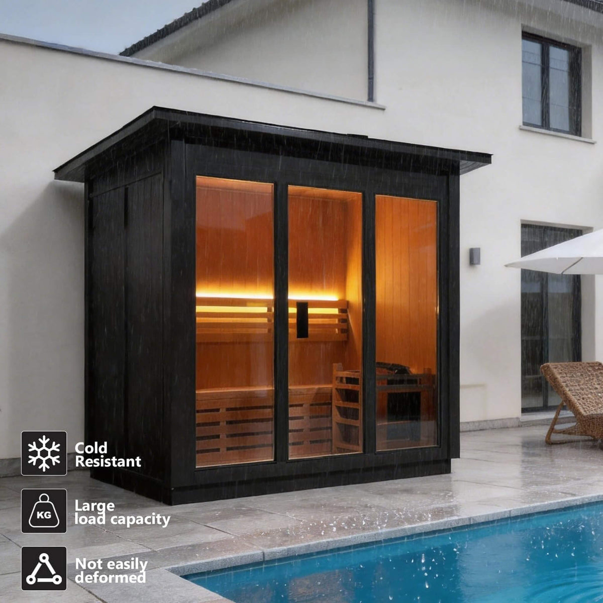 Custom 4-Person Spruce Outdoor Sauna – Made to Order