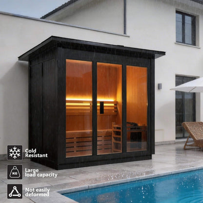 Custom 4-Person Spruce Outdoor Sauna – Made to Order