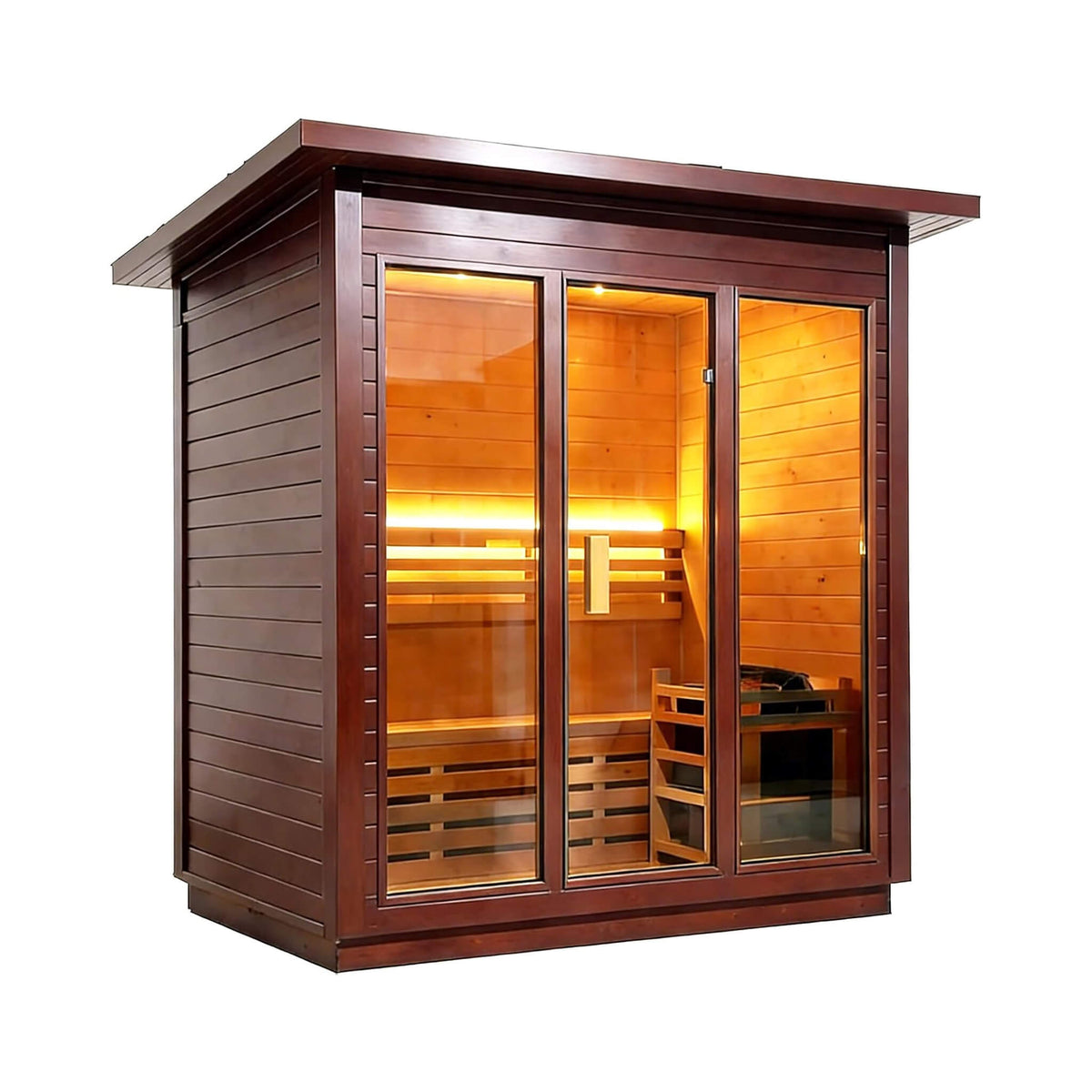 Custom 8-Person Canadian Red Cedar Outdoor Sauna – Made to Order