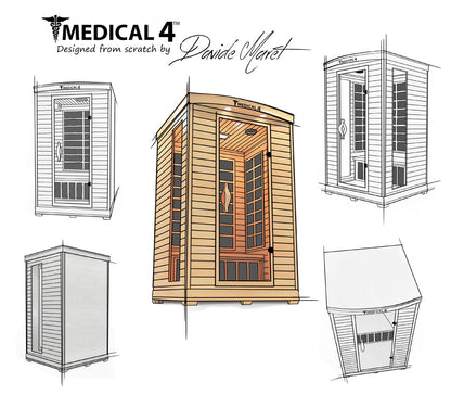 Medical Sauna 4 | 2-Person Full Spectrum Infrared Sauna | Hemlock | 1700W