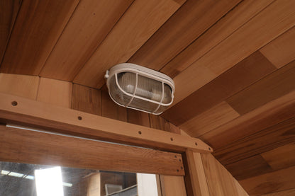 Blisspod Prague | 6000W Outdoor Barrel Sauna | Cedar & Glass Back