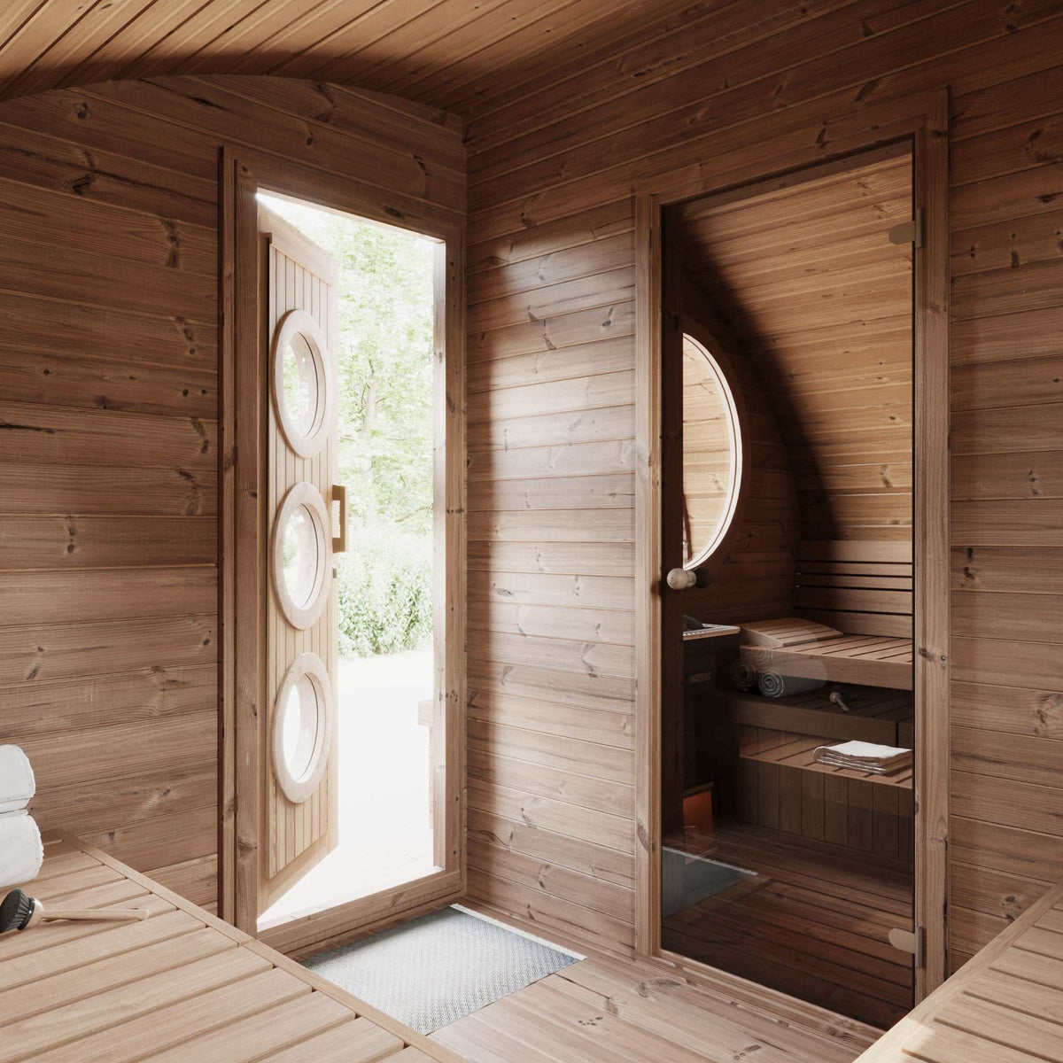 SaunaLife Model G11 2-Room Outdoor Sauna Kit