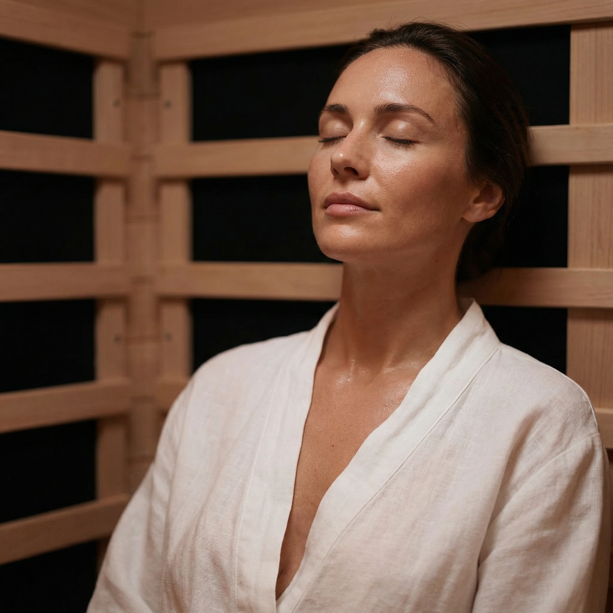 NiceBeam 1–2 Person Infrared Sauna with Red Light & Wood Options