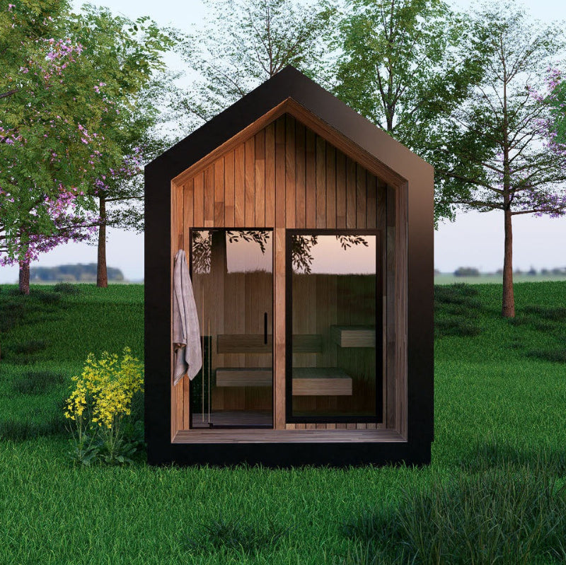 Sweaty Yeti 4–6 Person Traditional Outdoor Sauna Cabin | Cedar Interior