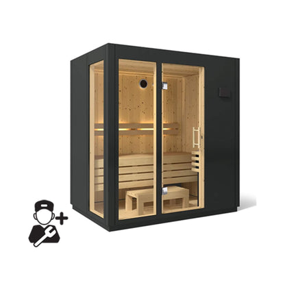Kohler C1 Indoor Sauna Kit – Graphite Gray, 2-, 3- or 5-Person