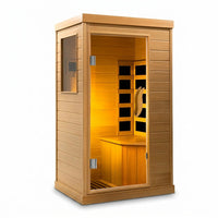Far Infrared Wood Sauna Box ,Traditional Sauna Room Indoor Home Spa Low-Emf Dry Saunas Single Person Spa Canada Hemlock, — Studio Shot