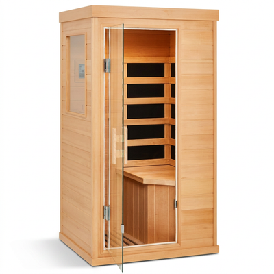 1-Person Mini Far Infrared Sauna | 800W | Canadian Hemlock | Low EMF