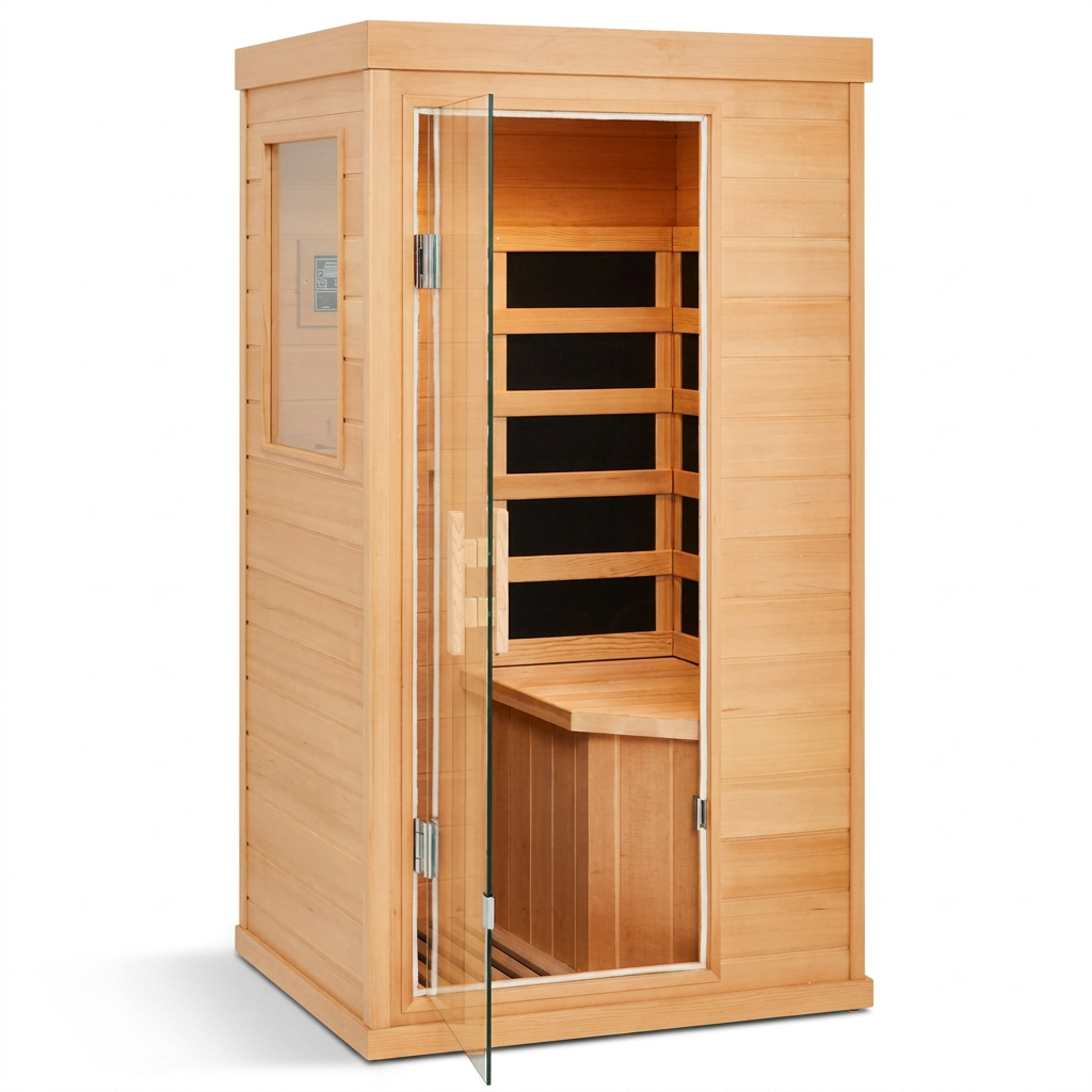 Mini Sauna, Low Emf Far Infrared Sauna, Home Spa Sauna with Bluetooth Speakers — Studio Shot