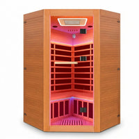 Multifunctional 2-3 Person Infrared Sauna for Home, 2180W Indoor Sauna with 7-Color LED Ambient Light, Red Light Feature, Oxygen Bar, Dual Bluetooth Speakers, 360° Surround Heating — Studio Shot