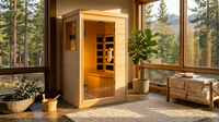 Far Infrared Wood Sauna Box ,Traditional Sauna Room Indoor Home Spa Low-Emf Dry Saunas Single Person Spa Canada Hemlock, — Lifestyle